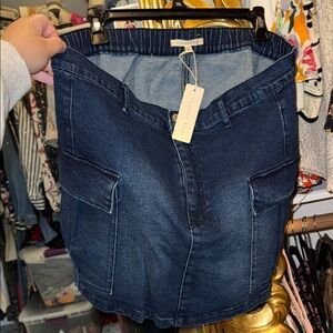 Copper Key Dark Blue Denim Skirt